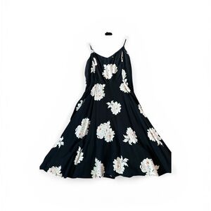 Old Navy Black Floral Top with White and Cream Accents